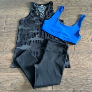 Fabletics Brand Leggings, tank top and bra set